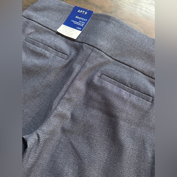 Apt. 9 Blue Textured Stretch Bootcut Dress Pull On Pants NWT Large - Picture 4 of 8